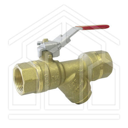 3675CZLOCK VALVOLA SFERA CW602N CON FILTRO F-F 3/4" ISO7 LEVA ACCIAIO PIATTA LUCCHET ROSSA