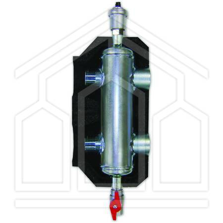 765 SEPARATORE IDRAULICO FERRO ATTACCHI ø1.1/4" MASCHIO/FEMMINA CON COIBENTAZIONE EPP
