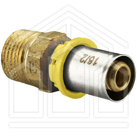 4103 DELTAPRESS GAS RACCORDO DIRITTO MASCHIO ø32x1" OTTONE