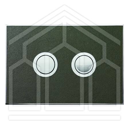 STONE PLACCA PNEUMATICA BROWN 215x145 PULSANTE QUADRO CROMO SATINATO