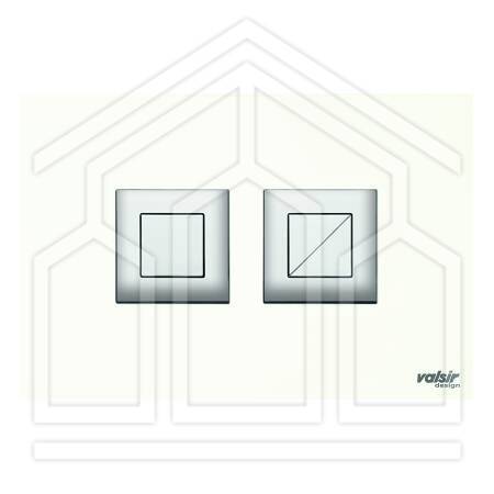CRYSTAL PLACCA PNEUMATICA BIANCO 9010 215x145 PULSANTE QUADRO CROMO LUCIDO