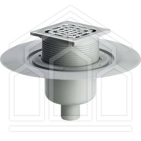 Pozzetto a pavimento 100,mod.49511,plastica/grigio