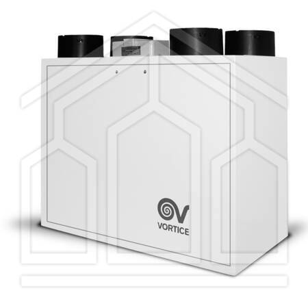 VORT HR 200 BP - Unità centralizzata VMC per recupero calore ad altissima efficienza, installazione orizzontale/verticale, involucro in lamiera verniciata