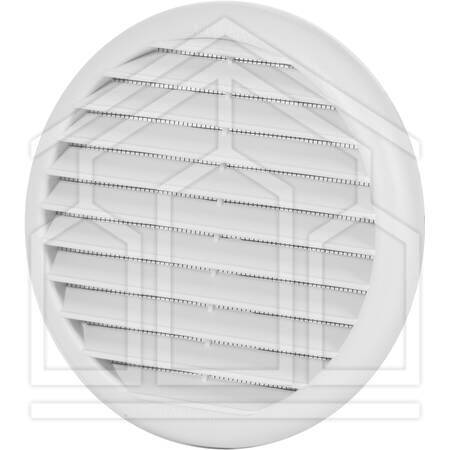 GRIGLIA DA ESTERNO CON RETE ANTIVOLATILE ø160mm BIANCO