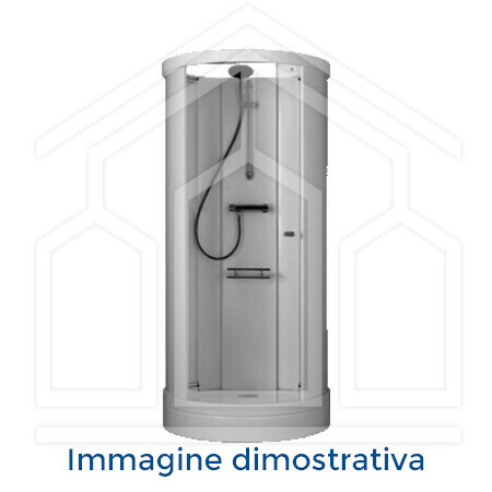 gallery 3000 GR-R2P 1080R55 x 2000 NER A10 PCA quarto tondo, 2 porte battenti, 2 lati fissi 1080R55 (979-1004/779-804) x 2000 nero vetro temperato trasparente ProCare