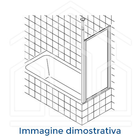 natura 4000 A-S DTR 750 x 2000 INO A10 elemento laterale, dx 750 (727-752) x 2000 inox vetro temperato trasparente