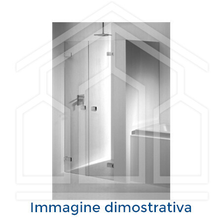 multi-S 4000 MR-FPW L BM 1400 x 2000 NER AG10 porta soffietto battente per combinazione con elemento laterale, cerniera sx BM 1400 (1389-1409) x 2000 nero vetro temperato Parsol grigio